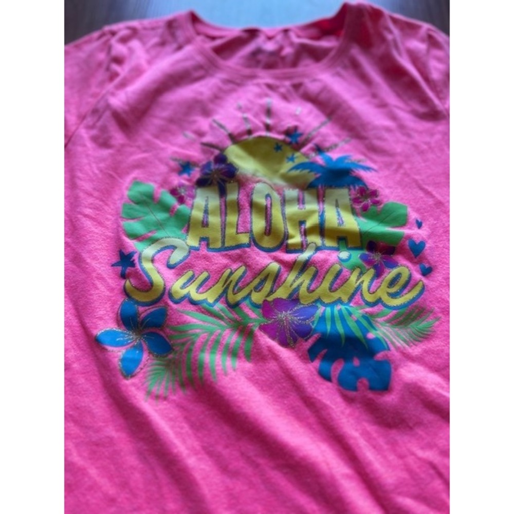 The Children's Place Girls Pink Graphic Top Tropical Sleeveless Shirt‎